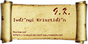 Iványi Krisztián névjegykártya